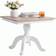 CLP Table d'appoint Lorne HBT: 75x70x70 cm Nature Blanc 70 cm Bois - blanc 328484