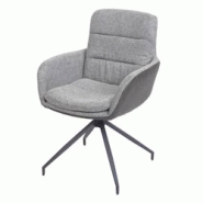 Décoshop26 - Chaise de salle à manger fauteuil pivotant avec accoudoirs en tissu gris foncé 04_0006334 - gris 3000261712794 Décoshop26 - Chaise de salle à manger fauteuil pivotant avec accoudoirs en tissu gris foncé 04_0006334 - gris 3000261712794