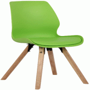 Décoshop26 - Chaise de salle à manger x1 design scandinave en plastique et PVC vert et pieds en bois carrés clair 10_0007633 - Bois massif 30002662