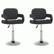 Décoshop26 - Set de 2 chaises de salle à manger siège pivotant hauteur réglable en PVC noir DEC025721 - noir 3000255404056 Décoshop26 - Set de 2 chaises de salle à manger siège pivotant hauteur réglable en PVC noir DEC025721 - noir 3000255404056