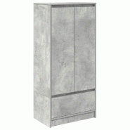 Helloshop26 - Armoire de rangement polyvalente avec tiroir 55,5 x 34 x 119,5 cm en bois d'ingénierie gris béton 02_0051711 - gris Bois massif 300023