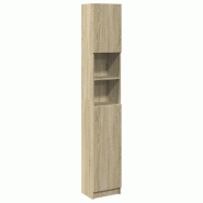 Helloshop26 - Armoire de salle de bain bois d'ingénierie rangement praticité 32 x 25,5 x 190 cm en bois chêne sonoma 02_0049685 - Bois massif 30002