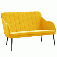 Helloshop26 - Banc banquette 110 x 76 x 80 cm velours jaune 02_0010635 - jaune métal 3000585447761