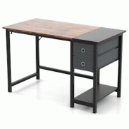 Helloshop26 - Bureau de 120 cm poste de travail informatique moderne avec 2 tiroirs crochet de suspension étagère de rangement 20_0007992 - 30002018 Helloshop26 - Bureau de 120 cm poste de travail informatique moderne avec 2 tiroirs crochet de suspension étagère de rangement 20_0007992 - 30002018