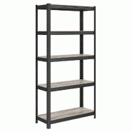 Helloshop26 - Étagère à 5 niveaux 150 x 75 x 30 cm charge lourde totale 650 kg (130 kg/niveau) étagère de style industriel planches 12_0005441 -