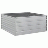 Helloshop26 - Jardinière bac lit surélevé plantes fleurs terrasse jardin de jardin 100 x 100 x 45 cm acier galvanisé argenté Argent 02_0039293 - Helloshop26 - Jardinière bac lit surélevé plantes fleurs terrasse jardin de jardin 100 x 100 x 45 cm acier galvanisé argenté Argent 02_0039293 -
