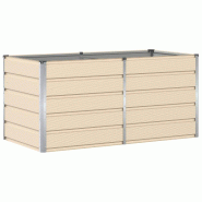 Helloshop26 - Jardinière moderne 160 x 80 x 75 cm usage intérieur extérieur design industriel en acier ivoire 02_0059146 - acier 3000240973673
