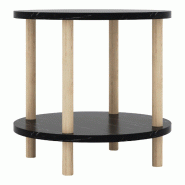 Helloshop26 - Table d'appoint 49 x 42 cm effet marbre noir 03_0010973 - noir Bois massif 3000225508753