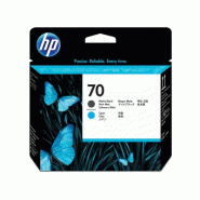 HP 70 tête d'impression noir mat et cyan