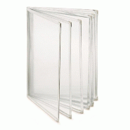 Protège menu 6 volets A4 PVC bordure argent