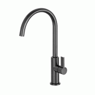 Robinet de cuisine LEVANTE sortie basse finition canna di fucile en acier inox 316L, durable et résistant, SINED - gris acier RUBINETTO-LAVELLO-LEVAN