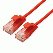 ROLINE Cordon Data Center UTP Cat.6A (Classe EA), LSOH, slim, rouge, 0,3 m ROLINE Cordon Data Center UTP Cat.6A (Classe EA), LSOH, slim, rouge, 0,3 m