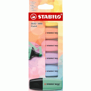 STABILO BOSS MINI Pastel - Mini surligneur - Etui carton x 6 surligneurs - coloris pastel - 4006381616928