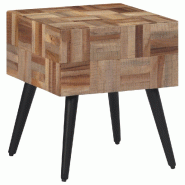 Table d'appoint 40x40x45 cm teck de récupération massif Modèle Orion Minimal - 358522