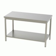 Table inox centrale + étagère basse - L 1600 x P 700 mm - inox TCE7-16 Table inox centrale + étagère basse - L 1600 x P 700 mm - inox TCE7-16