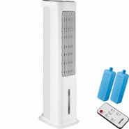 TecTake GmbH TECTAKE, refroidisseur d'air Alaska 4 en 1, réservoir eau 5 l, 3 modes, 3 vitesses, blanc, 23x29x86,5 cm - blanc plastique 406084
