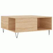 VidaXL Table basse chêne sonoma 80x80x36,5 cm bois d'ingénierie Modèle Nova Élite - 830783