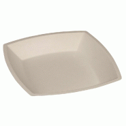 Assiette carrée Gala bagasse banche 18,8x18.8x2,4cm - par 200