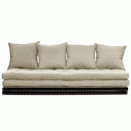 BANQUETTE FUTON TATAMI CHICO BEIGE COUCHAGE 2 X 70*200 CM.