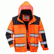Blouson HiVis 3 en 1 - Orange/Noir / M_0