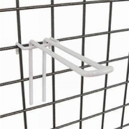 Broche double fil 30cm pour grille - blanc - acier - par 20