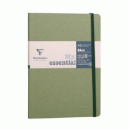 Clairefontaine Lot de 5 Carnet Age Bag My.Essential A5, 192p./96 feuilles 90 g/m² ivoire cousues, couv. Coloris vert, quadrillé 5x5 - 3329687934239