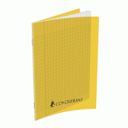 CONQUERANT Lot de 5 Cahier Sept PP piqué 17x22, 192p./96 feuilles 70g/m², Séyès, coloris jaune - 3020120105581