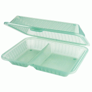 Contacto Barquette à menu Eco-Takeout 25,5 x 21 x 7,5 cm, vert - vert plastique 1102/256