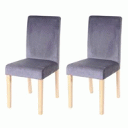 Décoshop26 - Lot de 2 chaises de salle à manger / cuisine en tissu velours gris CDS04410 - gris 3000376713228 Décoshop26 - Lot de 2 chaises de salle à manger / cuisine en tissu velours gris CDS04410 - gris 3000376713228