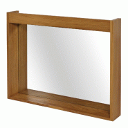 Décoshop26 - Miroir de salle de bain avec cadre en bois teck massif 77x100 cm grande longévité et excellente résistance 04_0010108 - 3000267852401