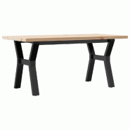 Décoshop26 - Table basse rectangulaire style industriel cadre en y 100 x 50 x 45,5 cm bois de pin acier brun DEC036278 - acier 3000261136361