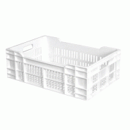 GASTROLAND Caisse ajourée empilable 600 x 400 GILAC - 40 L - Blanc - blanc 3701666000430