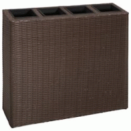 Helloshop26 - Jardinière lit surélevé plantes fleurs jardin avec 4 pots résine tressée marron 02_0001153 - 3000075121539 Helloshop26 - Jardinière lit surélevé plantes fleurs jardin avec 4 pots résine tressée marron 02_0001153 - 3000075121539