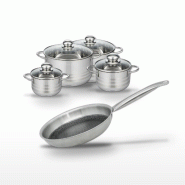 Lot Poêle 24 cm & 4 Faitouts Elo Relief Solution - gris 3176239942286