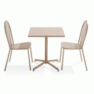 Oviala Business Ensemble table de terrasse inclinable et 2 chaises bistrot taupe - gris acier 111556 Oviala Business Ensemble table de terrasse inclinable et 2 chaises bistrot taupe - gris acier 111556