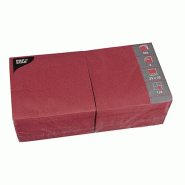 Papstar 250 serviettes, 3 plis, pliage 1/4, 33 cm x 33 cm, bordeaux - rouge papier 12494