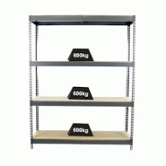 PROREGAL Étagère pour charges lourdes WOOD BEAST FOUR | HxLxP 200x180x60cm | 4 niveaux | Charge du compartiment 600kg | Gris - gris métal PR_RS14-17 PROREGAL Étagère pour charges lourdes WOOD BEAST FOUR | HxLxP 200x180x60cm | 4 niveaux | Charge du compartiment 600kg | Gris - gris métal PR_RS14-17