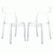 RATTATAN Lot de 2 chaises en polycarbonate, design moderne, ergonomiques, empilables et résistantes, pour cuisine, salle à manger, restaurant–Gemm RATTATAN Lot de 2 chaises en polycarbonate, design moderne, ergonomiques, empilables et résistantes, pour cuisine, salle à manger, restaurant–Gemm