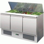 Saladette réfrigérée inox couvercle télescopique avec 3 portes +2/+8°c - PS903STD