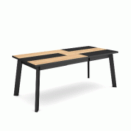 SKRAUT HOME Table à manger, 200, Pour 10 personnes, Pieds en bois, Chêne et noir - beige Bois manufacturé 403_11