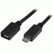 StarTech Cble d'extension Micro USB de 50 cm - M/F - Noir