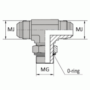 Tés - Orientable mâle JIC X mâle gaz cylindrique - JTMCY00402 - Avec joint o'ring et bague anti-extrusion