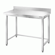 Table de travail en inox Bar 1200x800 mm avec renfort et dosseret PREMIUM - GOLDINOX - gris inox 3701770830367
