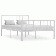 VidaXL Cadre de lit sans matelas blanc métal 120x200 cm Modèle Corvioris - 284564