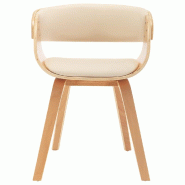 VidaXL Chaises à manger lot de 2 crème bois courbé et similicuir Modèle Joralis - 8719883784588