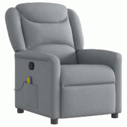 VidaXL Fauteuil de massage inclinable Gris clair Tissu Modèle Uvellaix - 8721158336125