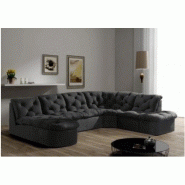 Canapé d angle modulable 7 places gris