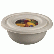 Couvercle pr bol Ming réf 39065 bagasse laminée fenêtre PE Ø18,1x1cm - par 400