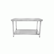 Cuistance Table en inox professionnelle avec sous tablette - L2000 mm - P600 mm - H850 mm - gris inox STTF206