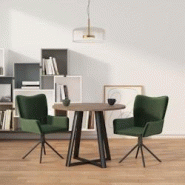 Décoshop26 - Lot de 2 chaises de salle à manger siège pivotant hauteur réglable vert foncé velours vert DEC025320 - 3000255190553 Décoshop26 - Lot de 2 chaises de salle à manger siège pivotant hauteur réglable vert foncé velours vert DEC025320 - 3000255190553